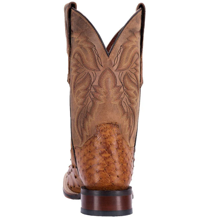 Dan Post Men's Alamosa Full Quill Ostrich Square Toe Boots - Sand - Image 4