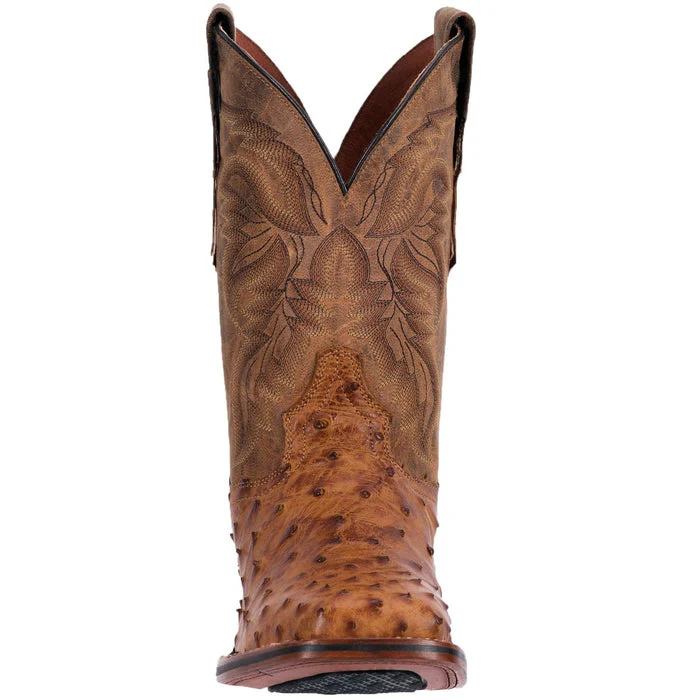 Dan Post Men's Alamosa Full Quill Ostrich Square Toe Boots - Tan - Image 5