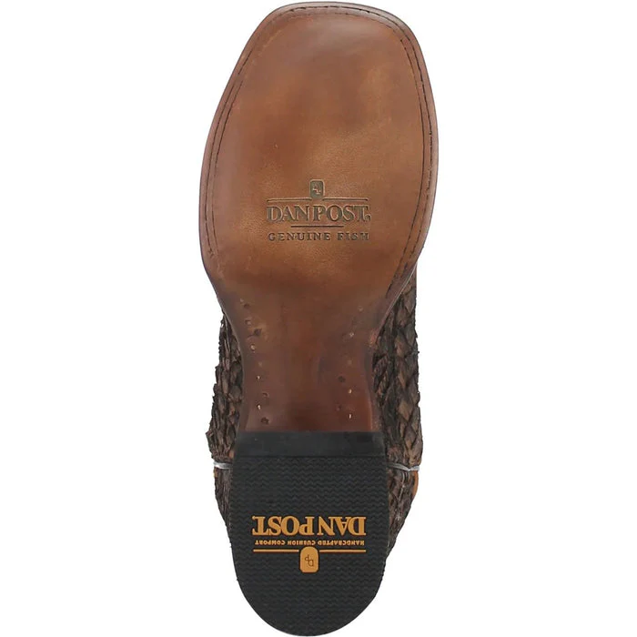 Dan Post Men's Dorsal Genuine Fish Leather Square Toe Boots - Brown - Image 4