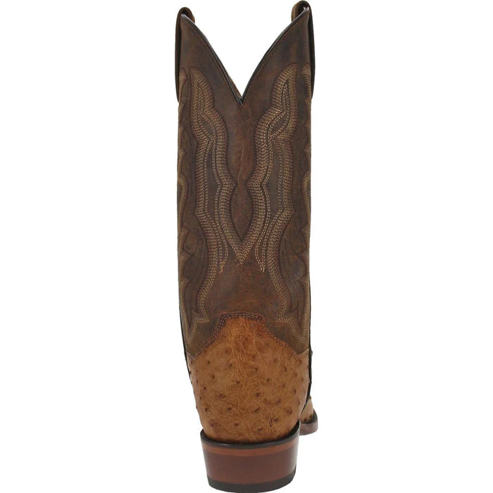 Dan Post Men's Gehrig Full Quill Ostrich Round Toe Boots - Saddle - Image 4