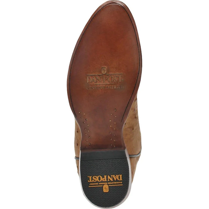 Dan Post Men's Gehrig Full Quill Ostrich Round Toe Boots - Saddle - Image 5