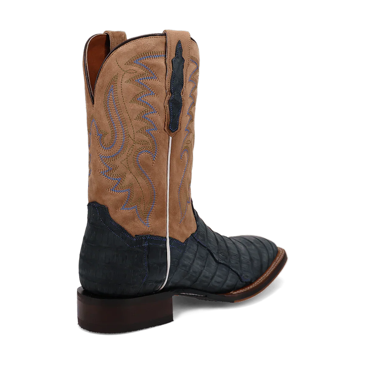 Dan Post Men's Leon Denim & Tan Caiman Square Toe Western Boots - Image 6