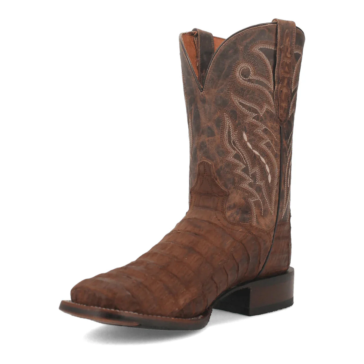 Dan Post Men's Mickey Genuine Caiman Belly Square Toe Boots - Tan - Image 6