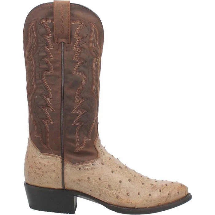 Dan Post Men's Pershing Full Quill Ostrich Round Toe Boots - Sand - Image 5