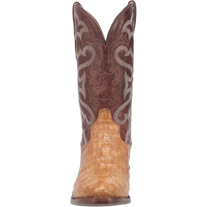 Dan Post Men's Primetime Genuine Caiman Belly Round Toe Boots - Tan - Image 2