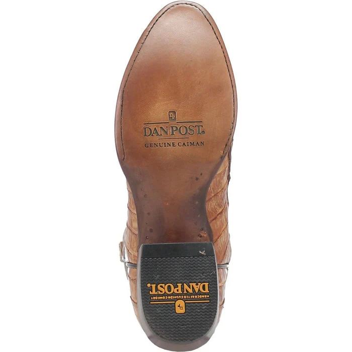 Dan Post Men's Primetime Genuine Caiman Belly Round Toe Boots - Tan - Image 3