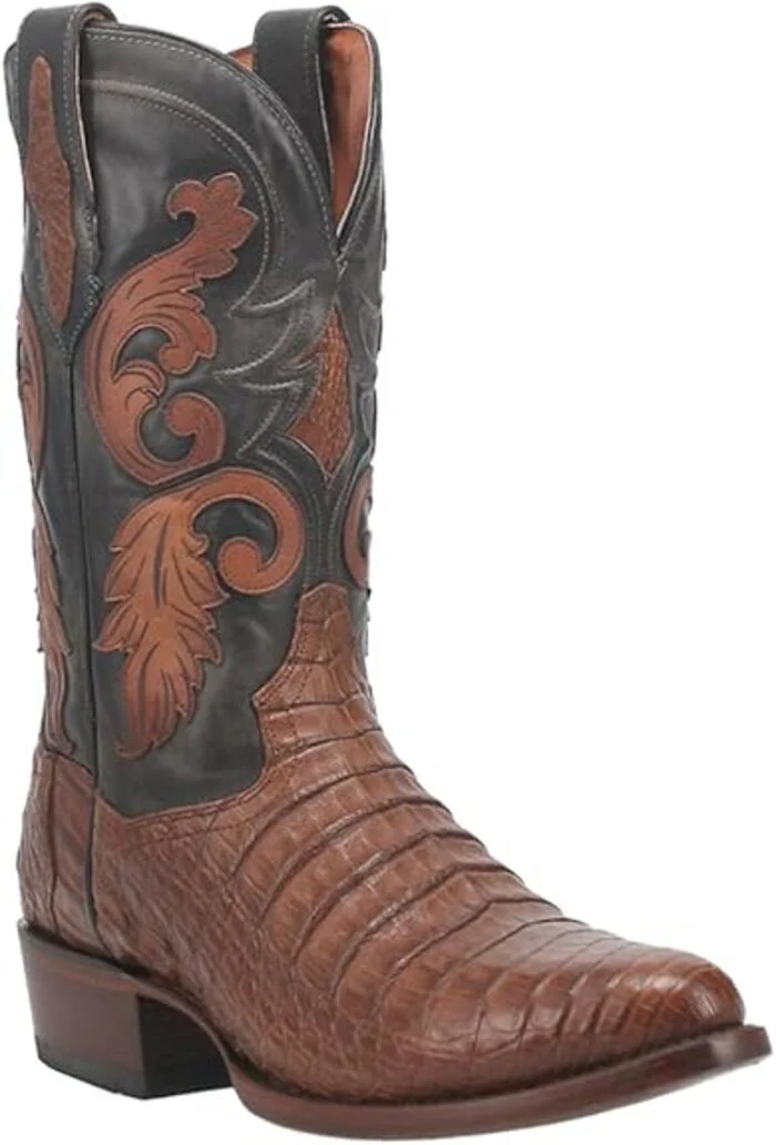 Dan Post Men's Socrates Genuine Caiman Belly Round Toe Boots - Bay Apache - Image 2