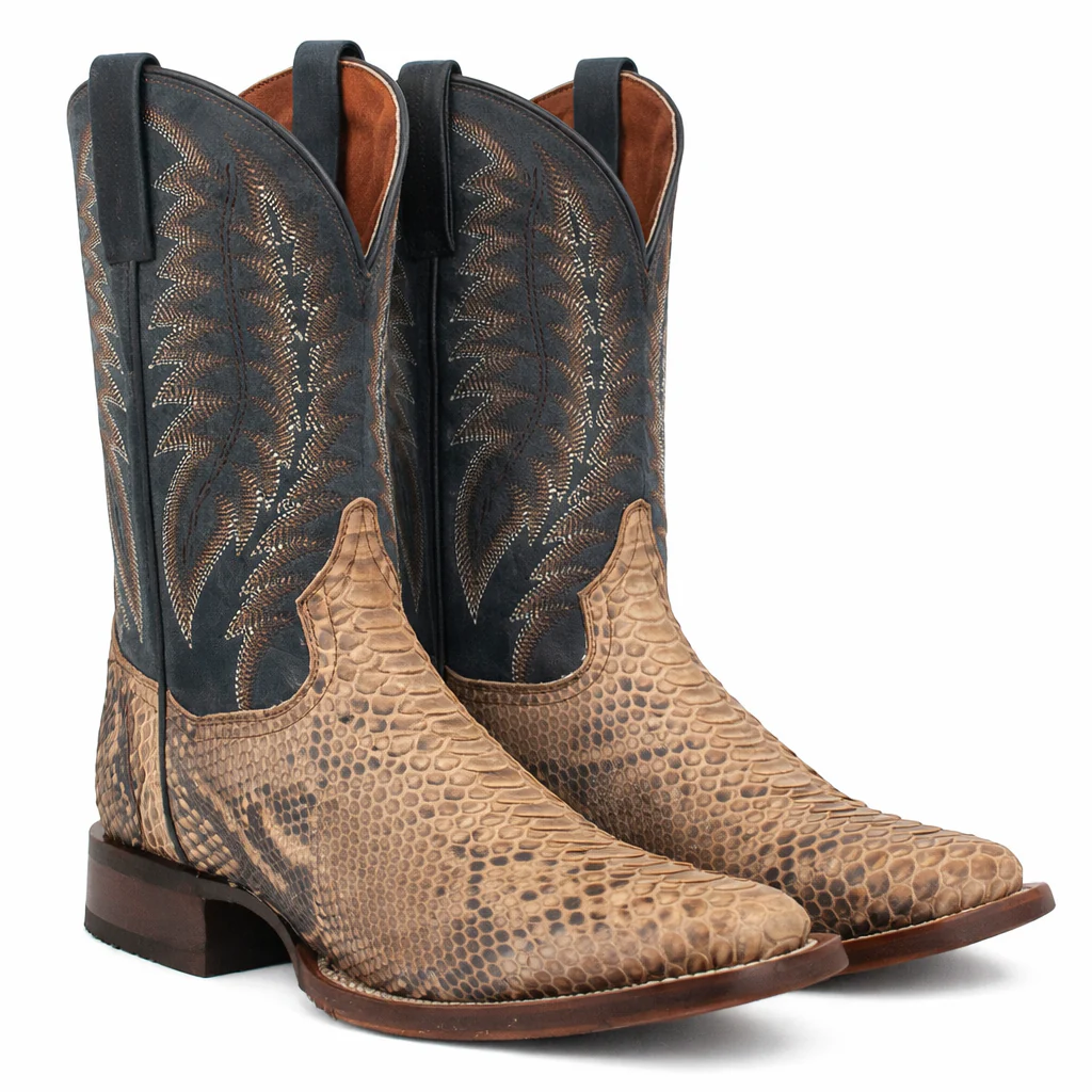 Dan Post Men's Templeton Python Snakeskin Square Toe Boots - Beige - Image 6