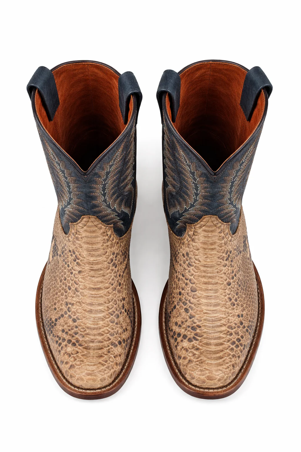 Dan Post Men's Templeton Python Snakeskin Square Toe Boots - Beige - Image 8