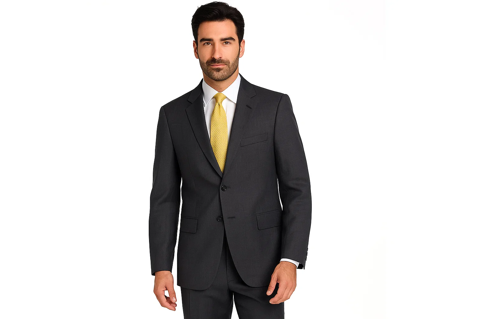 Dark Charcoal Multi Pinstripes Business Cheap Priced Business Suit Clearance Sale Super 120'S Wool Available In 2 Or 3 Buttons Style Regular Classic Cut Non Back Vent Coat Style - Image 2