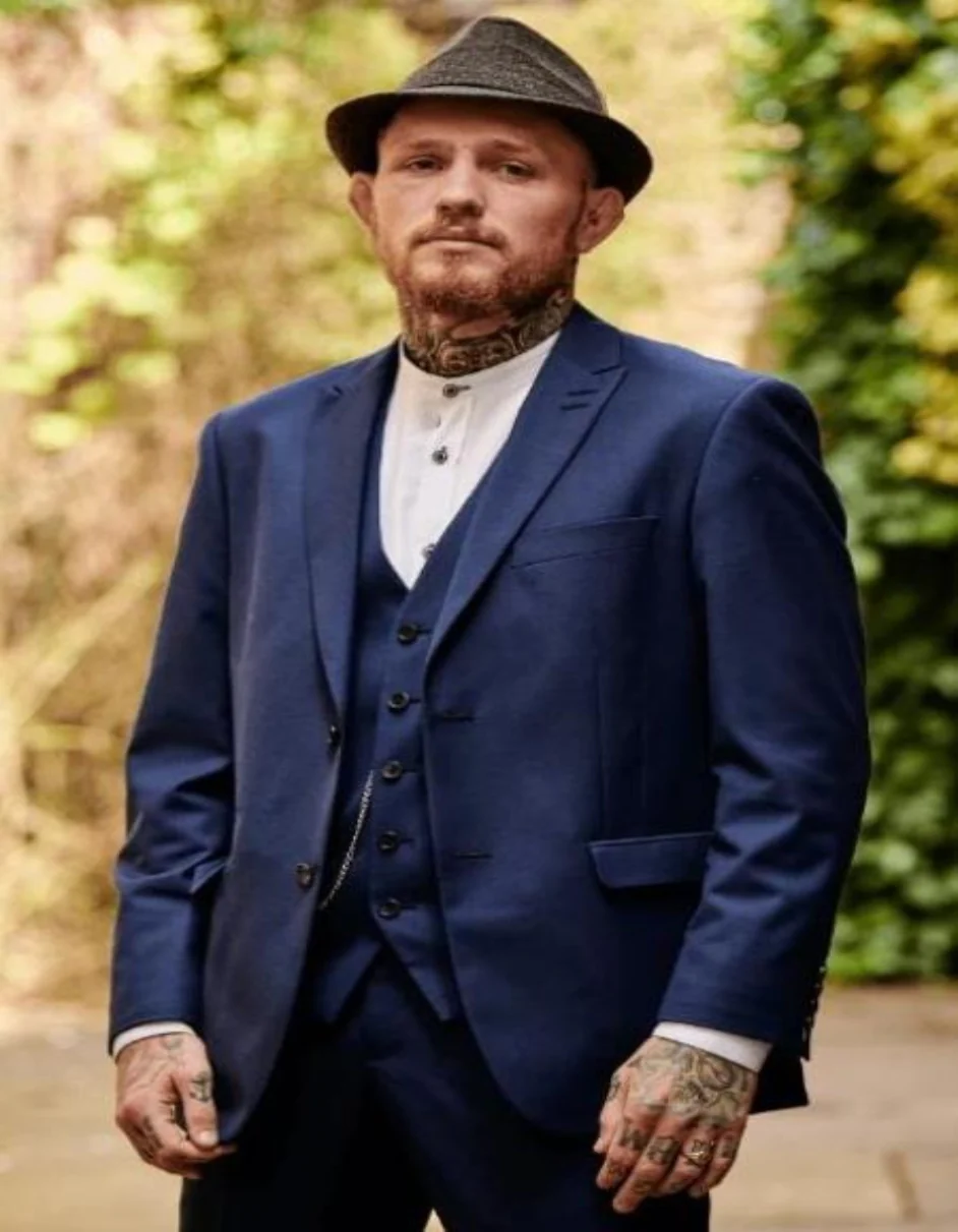 Dark Navy Peak Lapel Peaky Blinders Suits Custom (Peaky Blinders Custome)