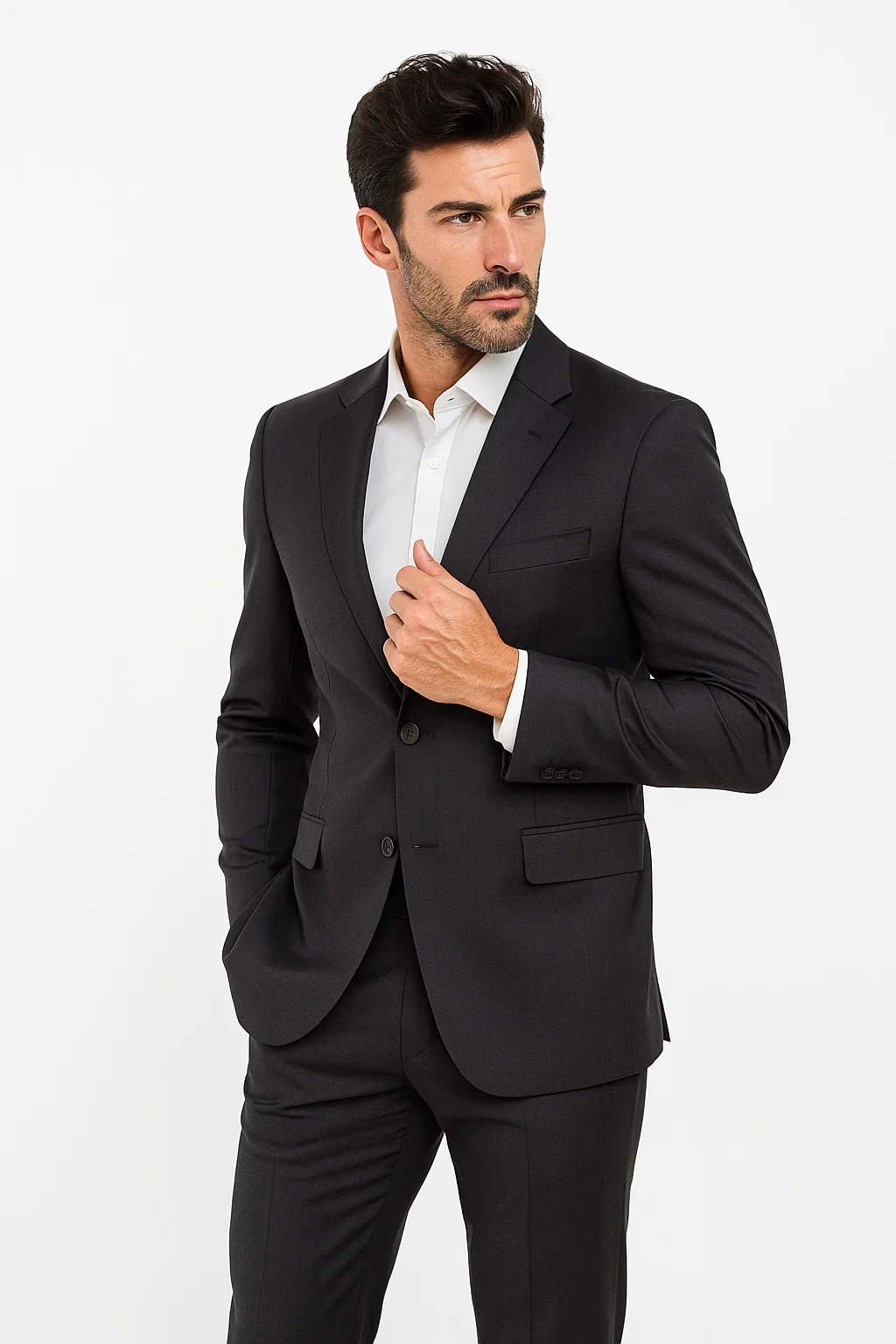 Dark Navy Two Button Classic Fit Suit - Dark Blue Suit Color