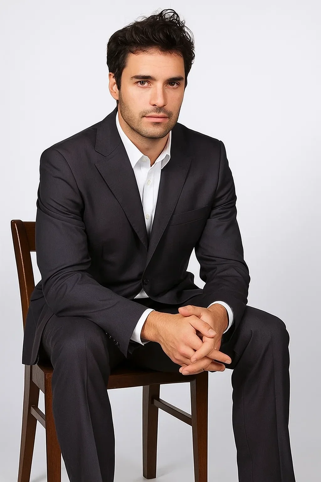 Dark Navy Two Button Classic Fit Suit - Dark Blue Suit Color - Image 10