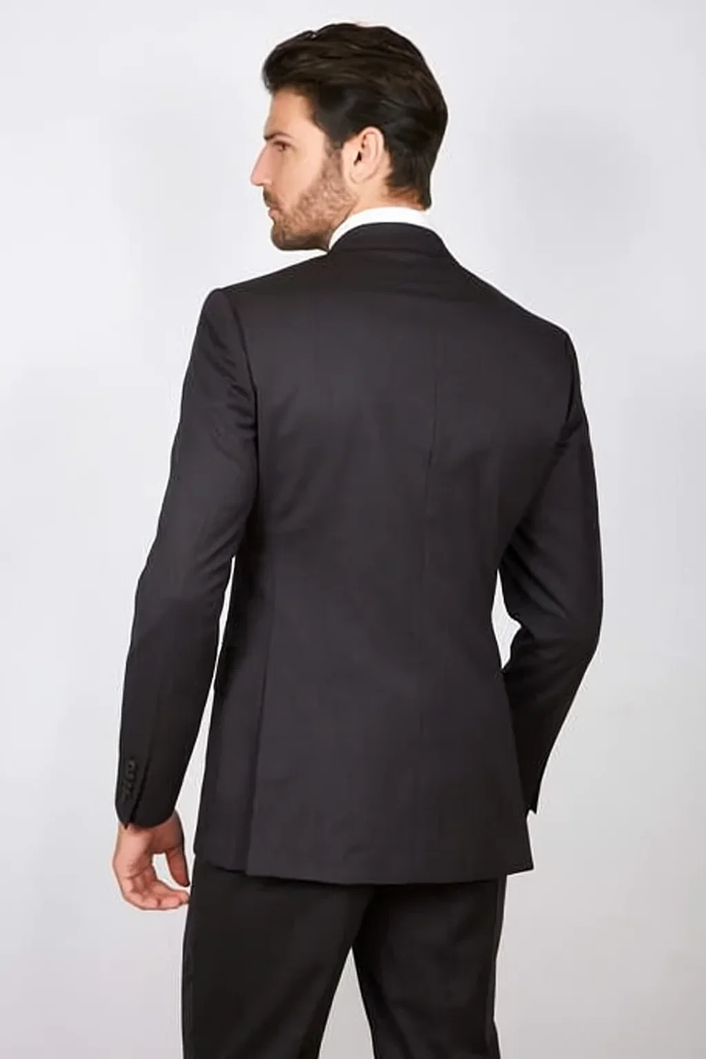 Dark Navy Two Button Classic Fit Suit - Dark Blue Suit Color - Image 4