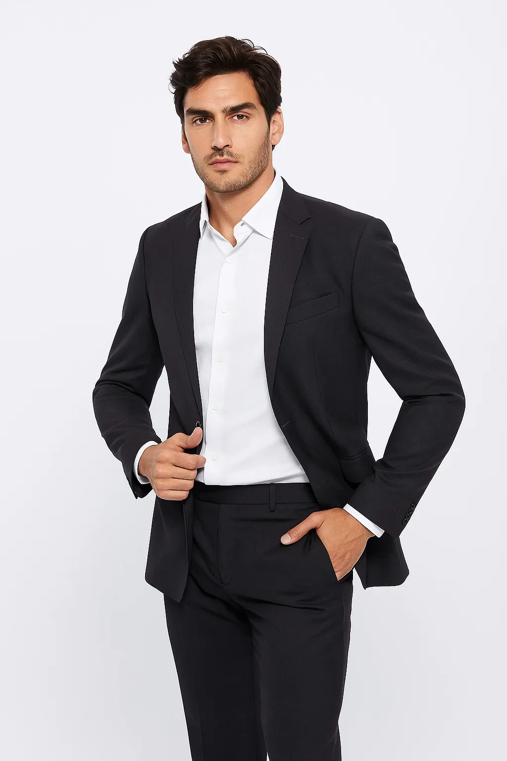 Dark Navy Two Button Classic Fit Suit - Dark Blue Suit Color - Image 7