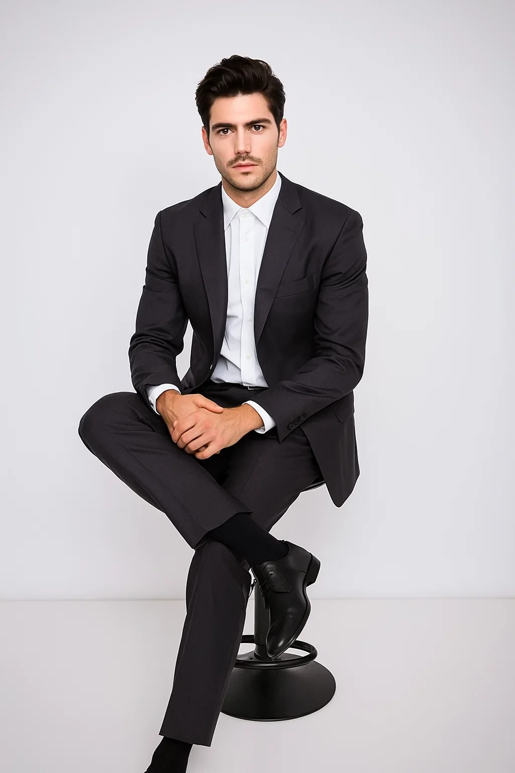 Dark Navy Two Button Classic Fit Suit - Dark Blue Suit Color - Image 9