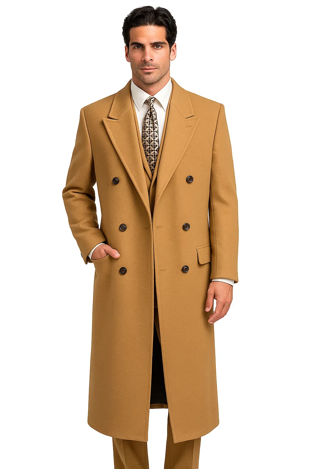 DBCoat Men's Wool Long Designer Men's Wool Men's Peacoat Sale Double Breasted Overcoat Style Full Length Charcoal - Image 7
