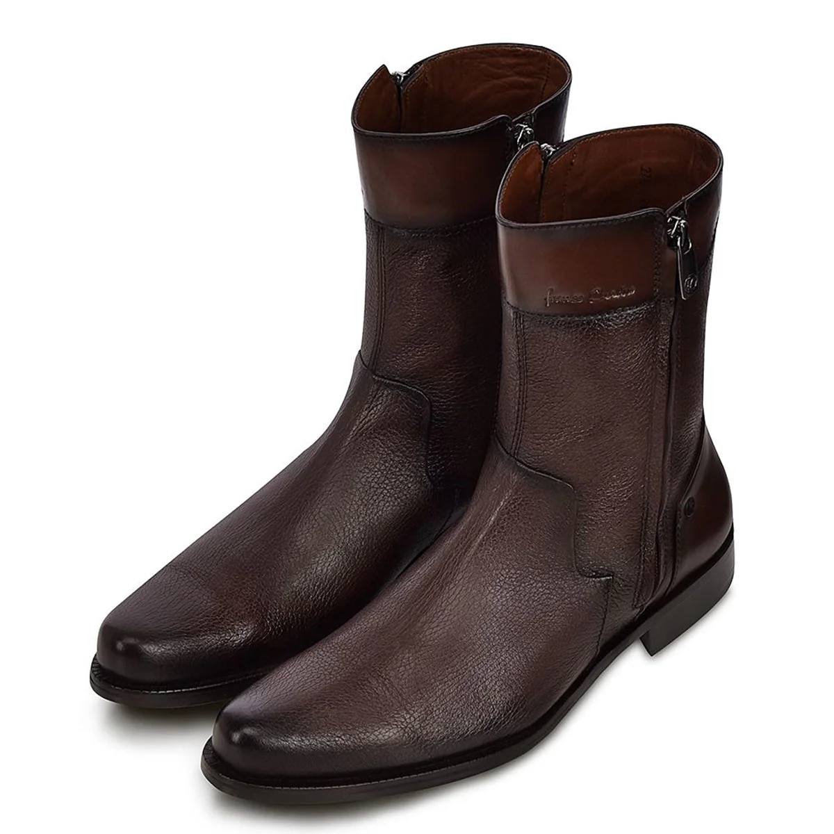 Cuadra Deer Double Zipper Brown Dress Boot - Image 7