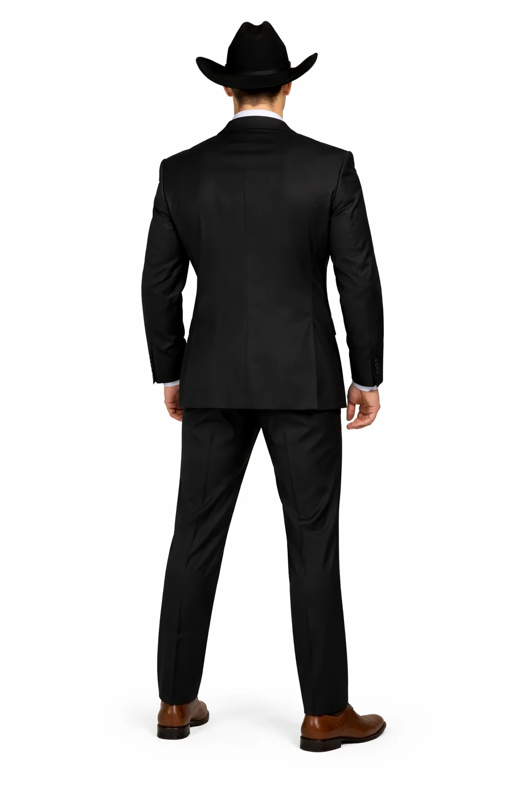 Designer Men's 2 buttons fully lined slim fit Black suits - Image 2