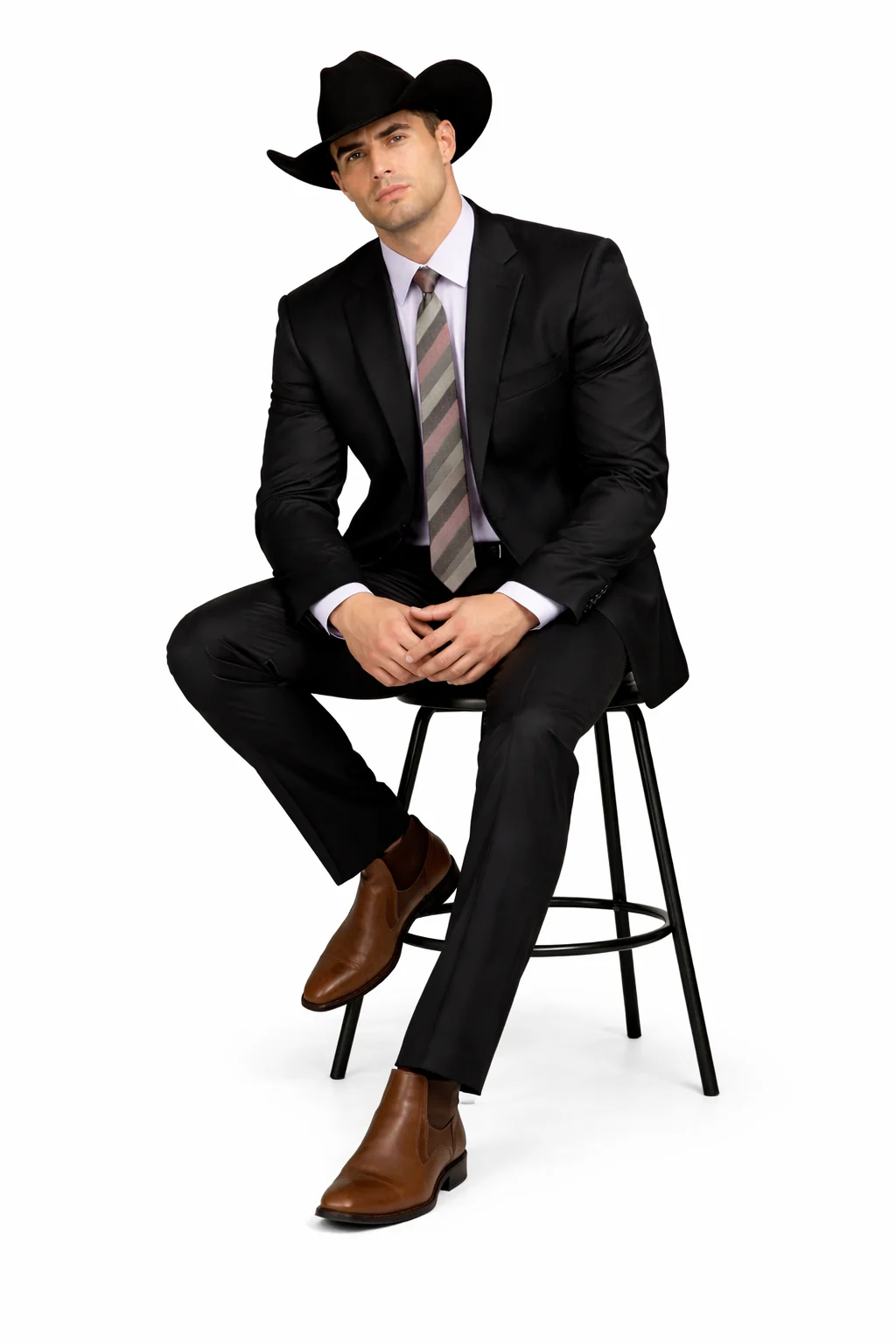 Designer Men's 2 buttons fully lined slim fit Black suits - Image 4