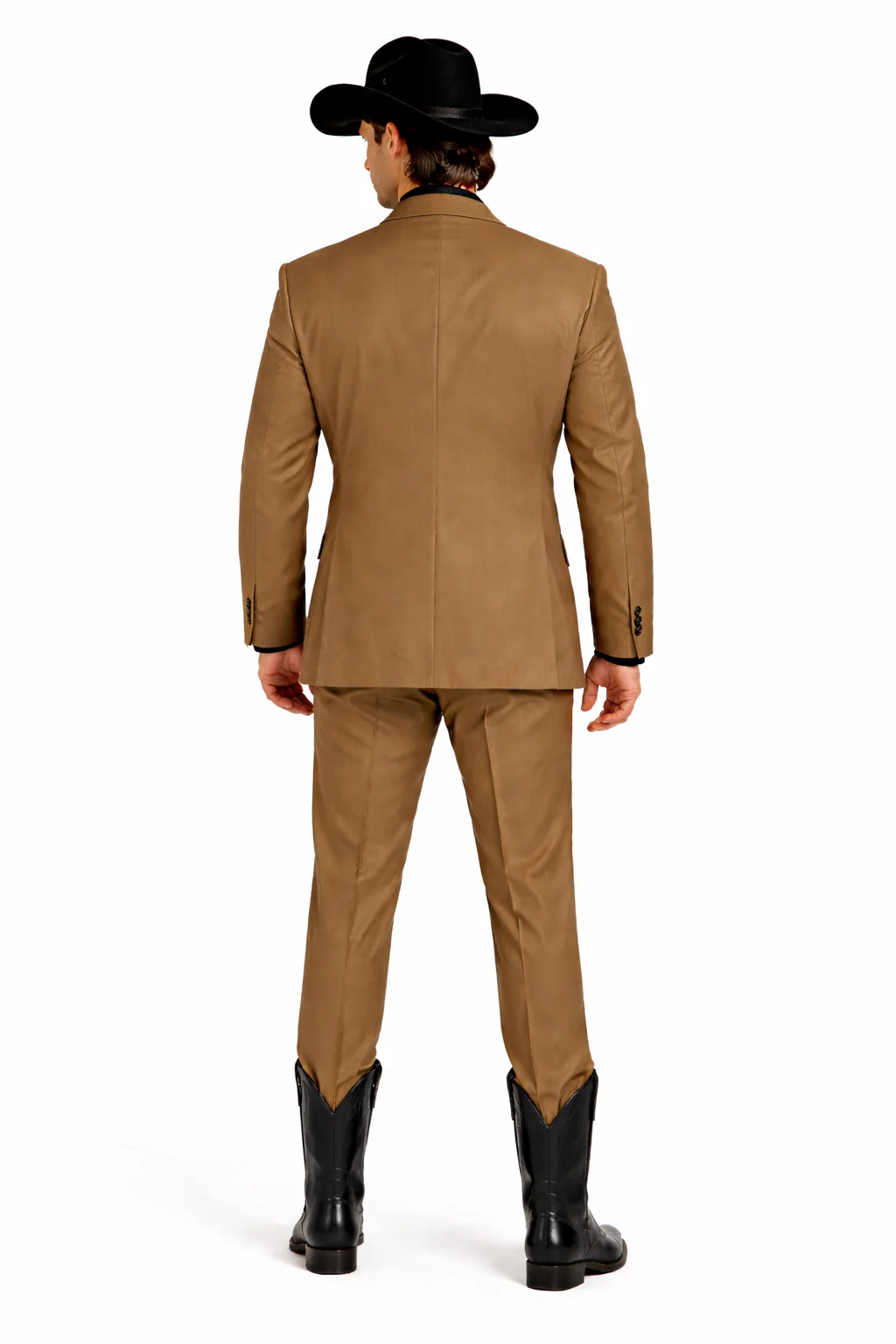 Designer Men's 2 buttons fully lined slim fit Khaki suit - Image 2