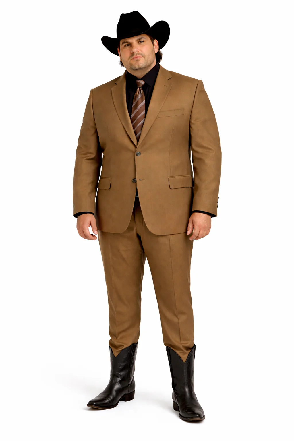 Designer Men's 2 buttons fully lined slim fit Khaki suit - Image 7