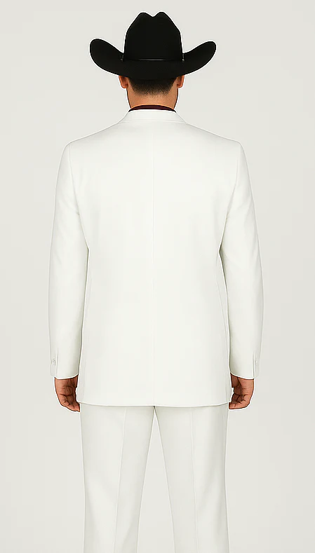 Designer Suit - Mens Suit Modern Fit 2 Buttons Notch Side Vented in White - Image 2