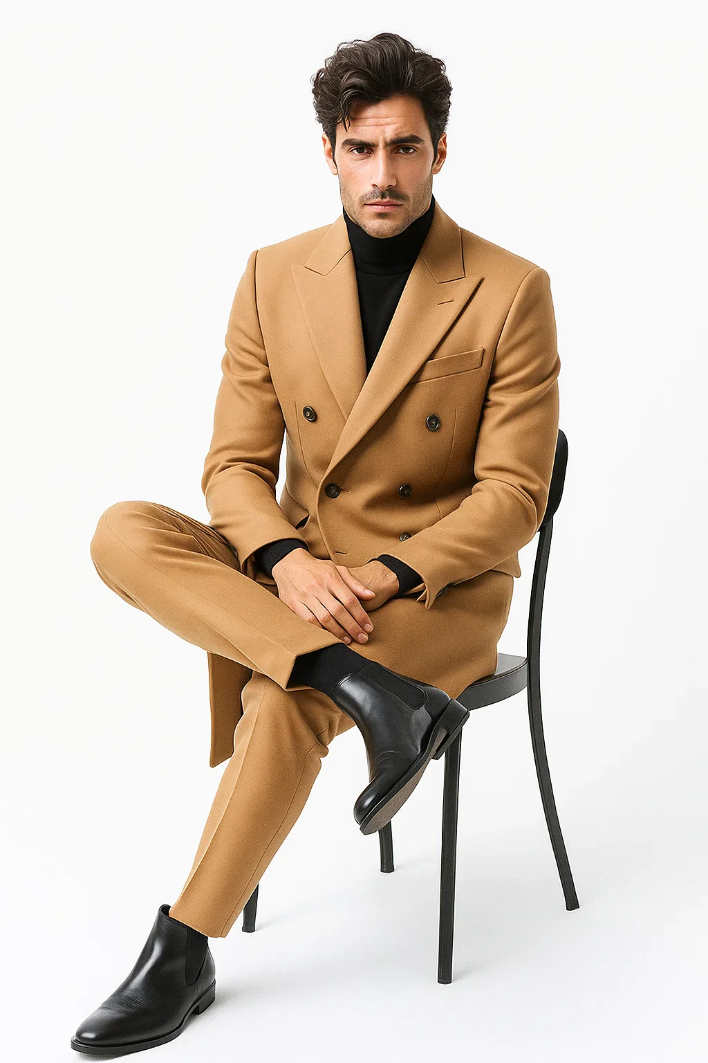 Double Breasted Long Ankle length Designer men's Wool Peacoat Sale overcoats Long Dress | Winter men's Topcoat Sale - Image 6