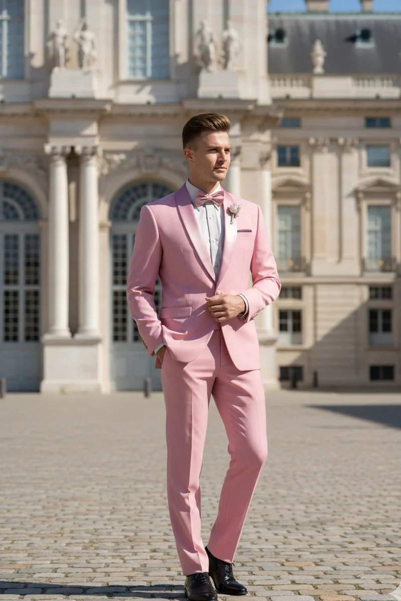 Dusty Rose Shawl Lapel Tuxedo by Spectrum – Elegant 3-Piece Formal Wear - Image 3