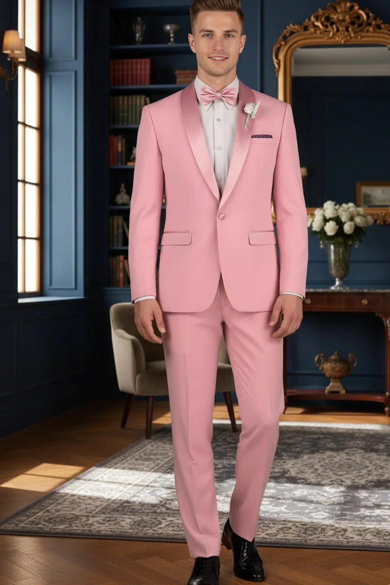 Dusty Rose Shawl Lapel Tuxedo by Spectrum – Elegant 3-Piece Formal Wear - Image 6