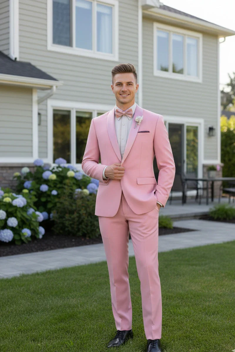 Dusty Rose Shawl Lapel Tuxedo by Spectrum – Elegant 3-Piece Formal Wear - Image 9