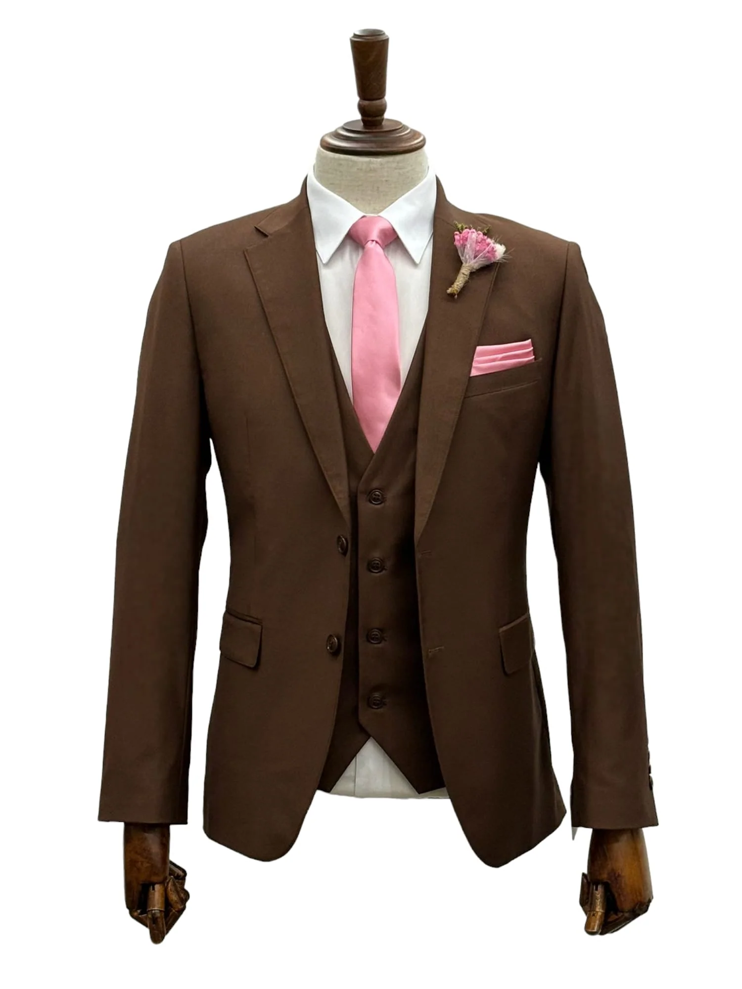 Effetti Suit Designer - 2 button Notch Lapel slim fit EF2N+V-8129 Light Brown Mocca Cappuccino - Image 4