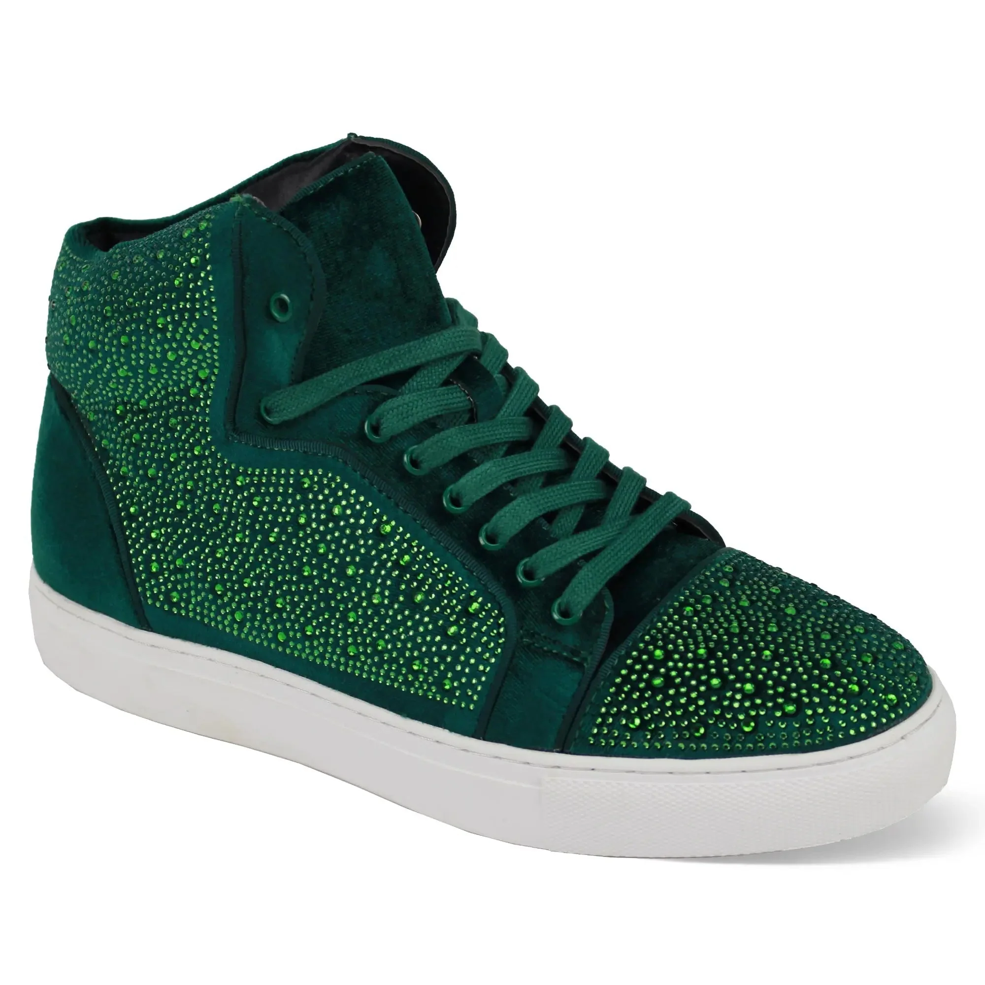 Exclusive Flash in Green Jeweled High Top Sneakers by After Midnight