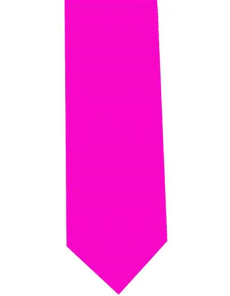 Extra Long Men's Hot Pink Polyester Neck Tie-Men's Neck Ties - Mens Dress Tie - Trendy Mens Ties