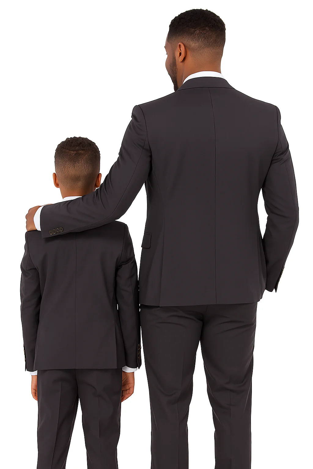 Father and Son Suits - Charcoal Boys Suit Perry Ellis Vested Boy's Wedding Suit in Charcoal Grey - Image 4