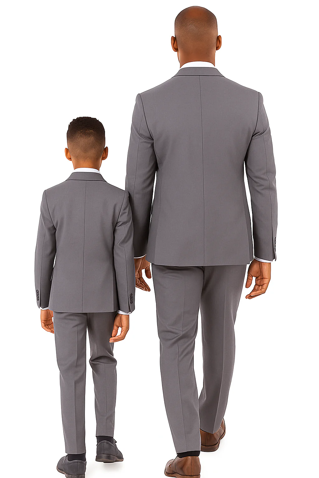 Father and Son Suits - Grey Boys Suit Perry Ellis Vested Boy's Wedding Suit in Medium Grey - Image 3
