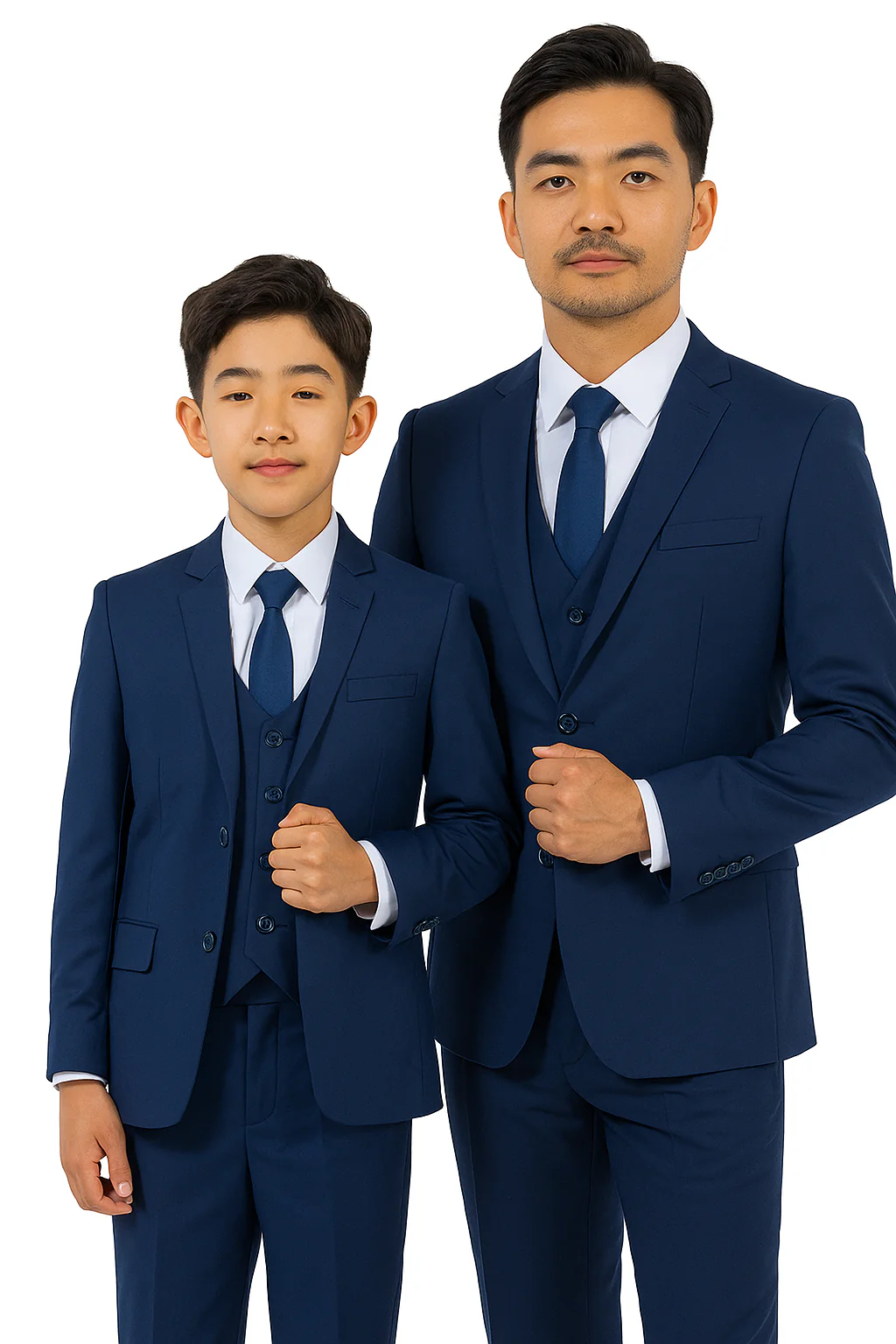 Father and Son Suits - Indigo Blue Boys Suit Perry Ellis Vested Boy's Wedding Suit in Indigo Blue - Image 2