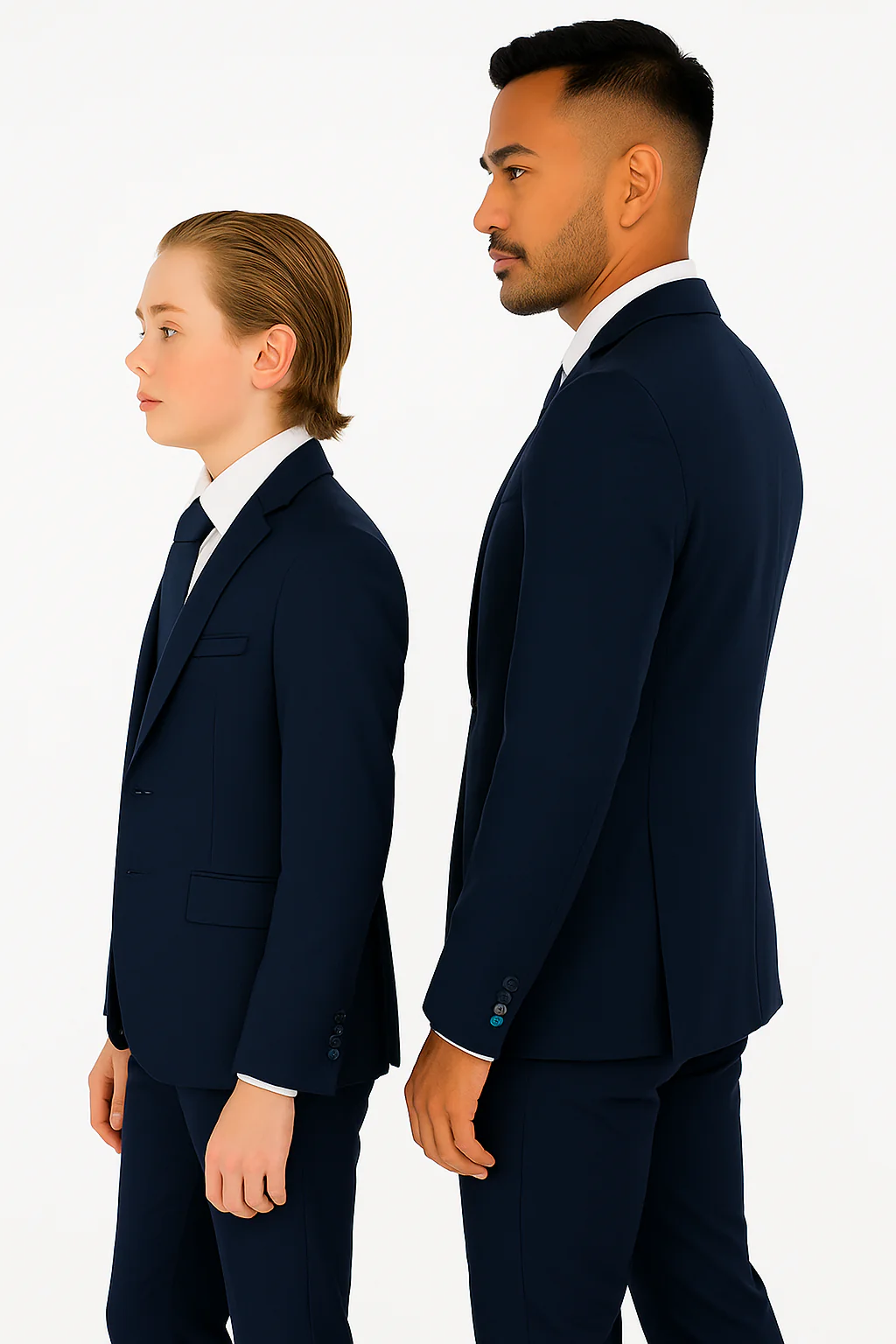 Father and Son Suits -Navy Blue Boys Suit Perry Ellis Vested Boy's Wedding Suit in Navy Blue - Image 4