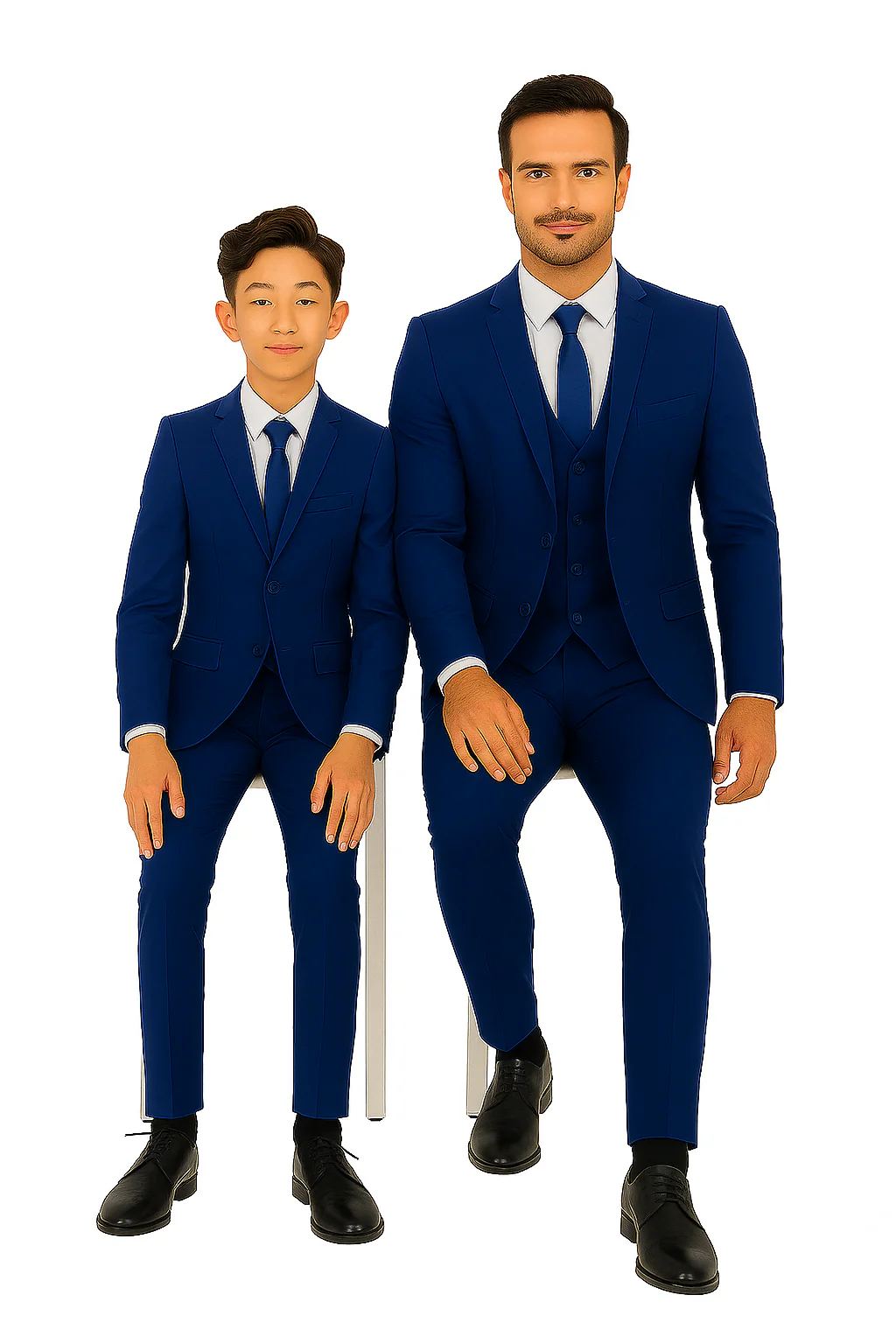 Father and Son Suits - Royal Blue Boys Suit Perry Ellis Vested Boy's Wedding Suit in Royal Blue - Image 3