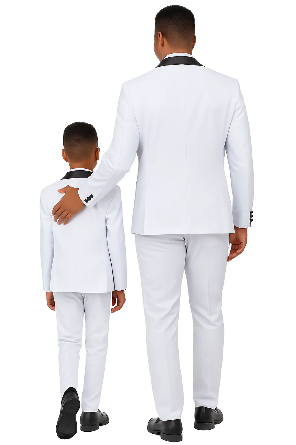 Father and Son Suits - Stacy Adams Slim Fit Boys 5pc Tuxedo, White - Image 4