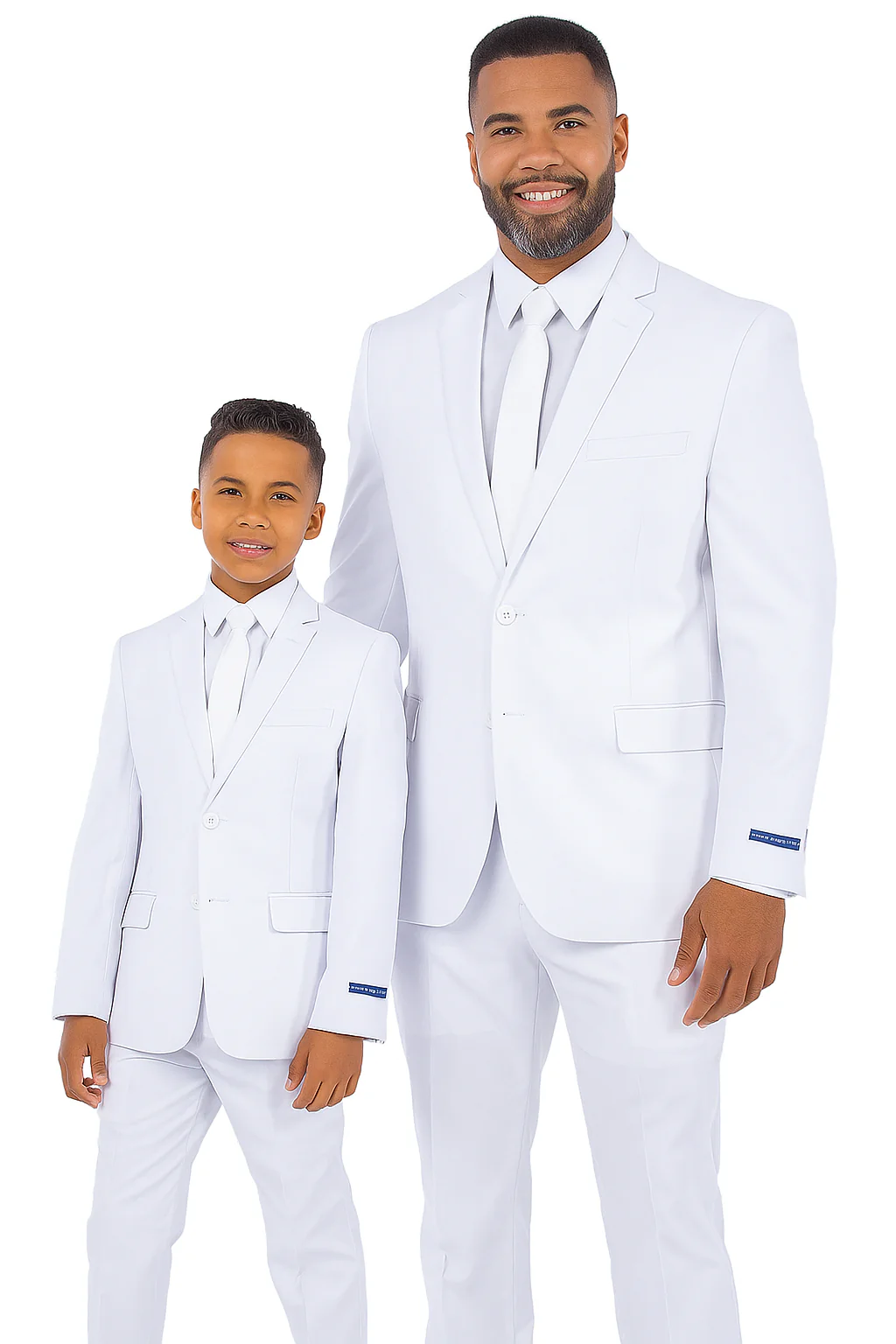 Father and Son Suits - White Boys Suit Perry Ellis Vested Boy's Wedding Suit in White