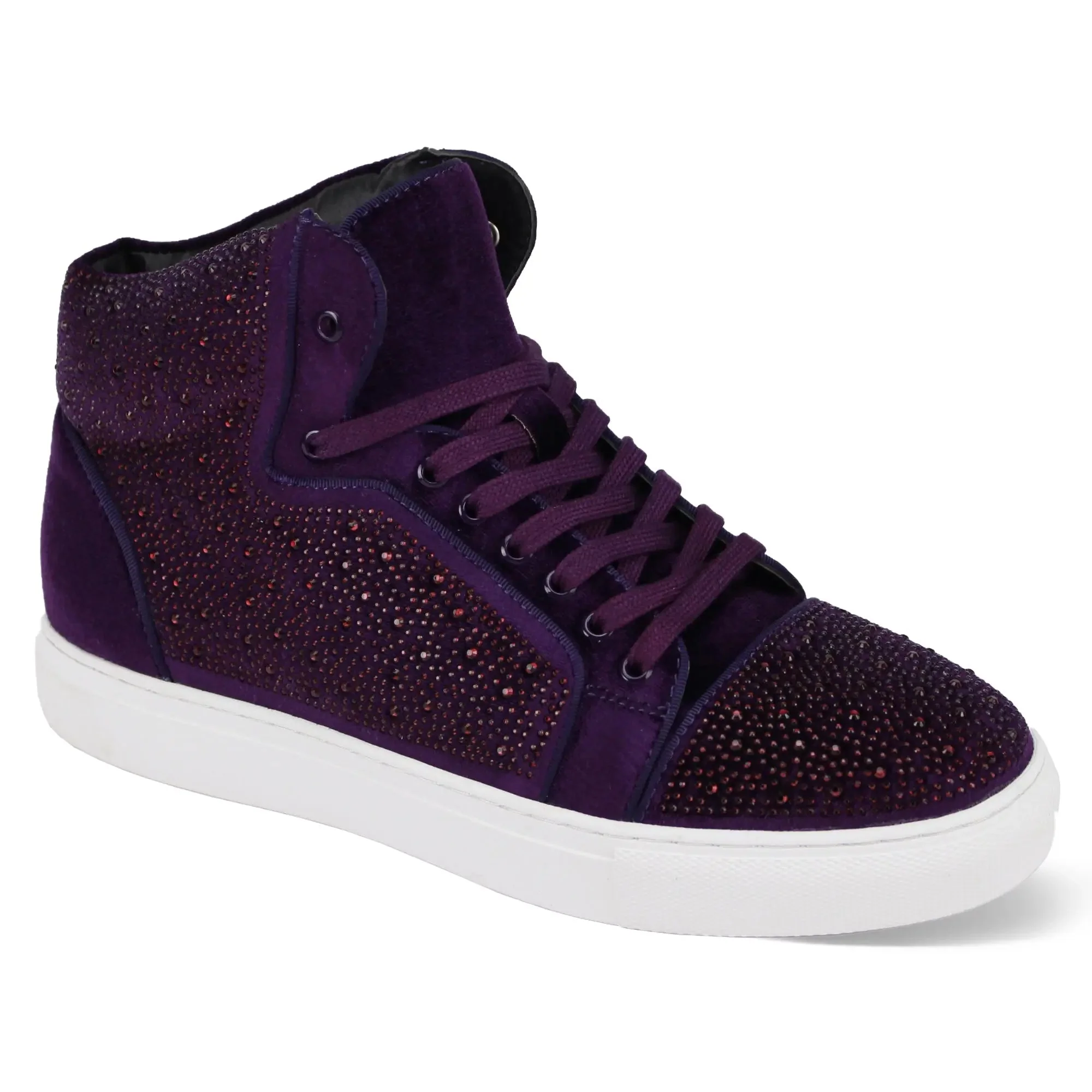 Flash in Grape Jeweled High Top Sneakers by After Midnight