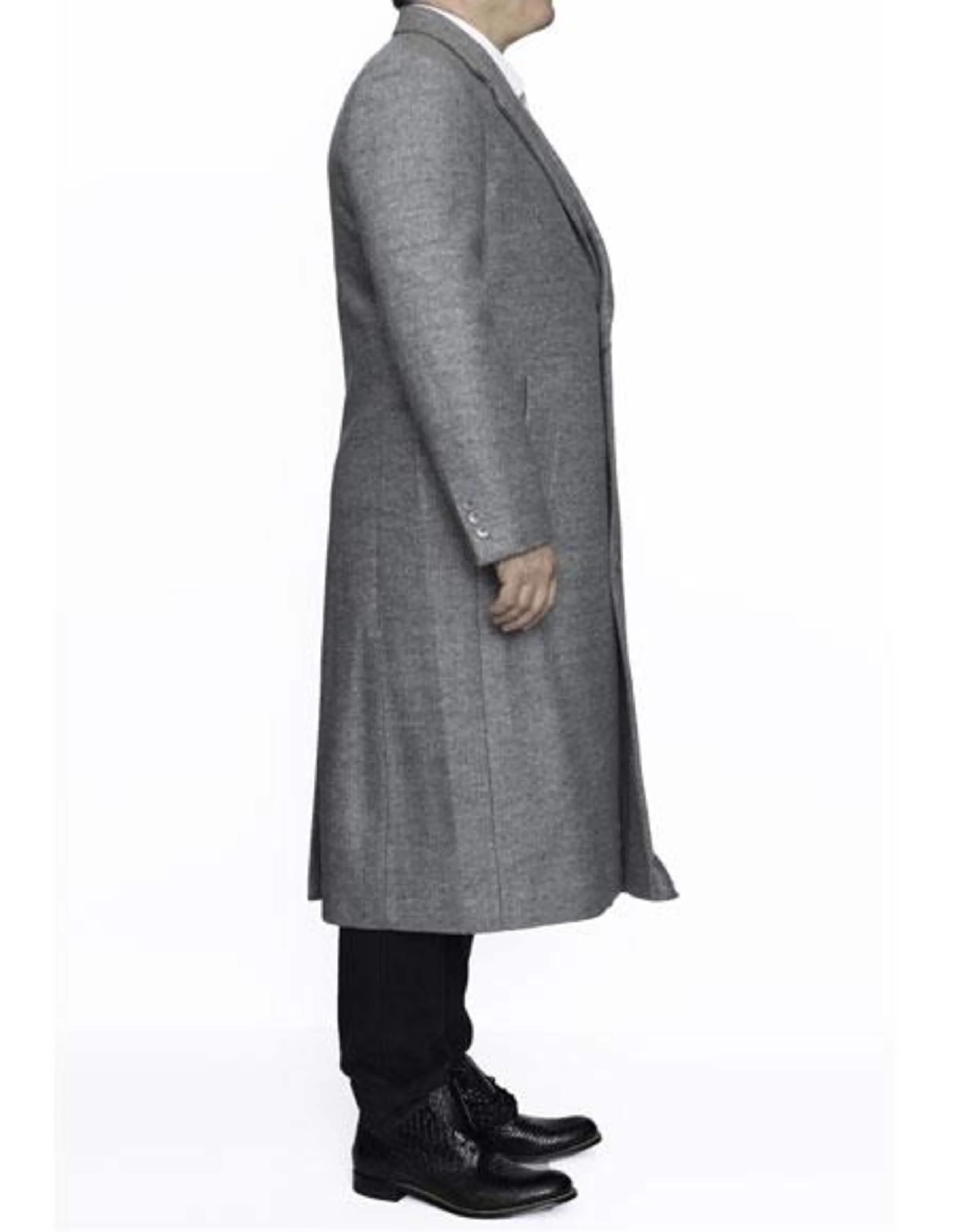 Full Length Light Grey Ankle length Wool Dress Top Coat / Overcoat - Image 3