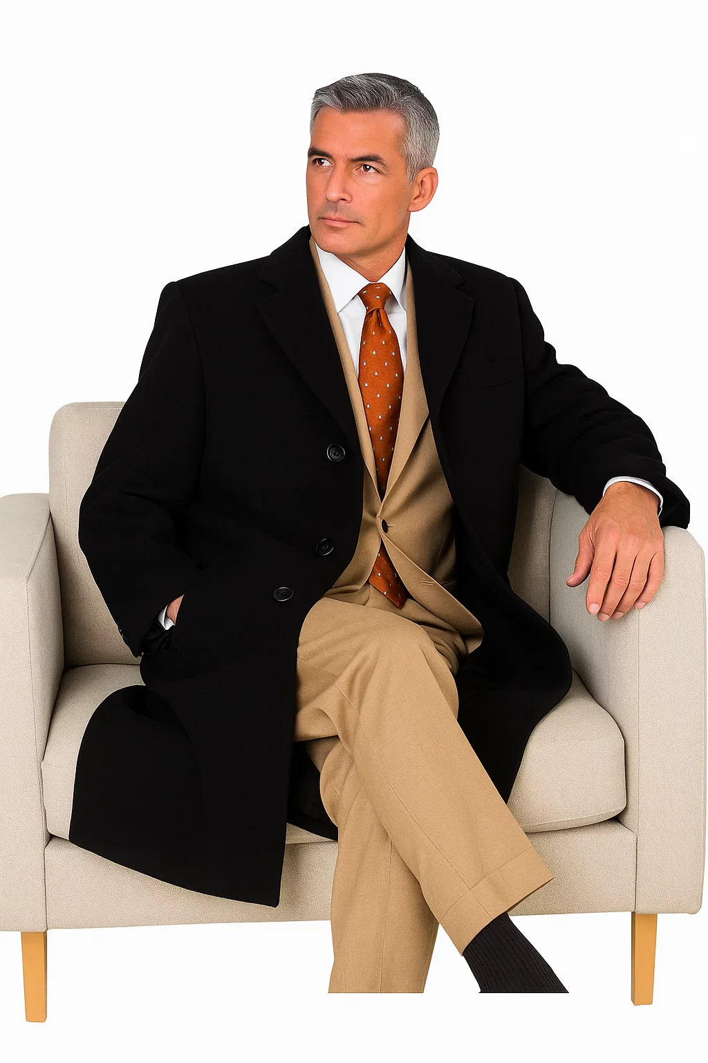 Full Or 3/4 Length (2 Options) Men's Overcoat Wool 3 Buttons High Quality Super 150'S Fabric Men's Dress Long Coats Available In 20 Colors - Image 2