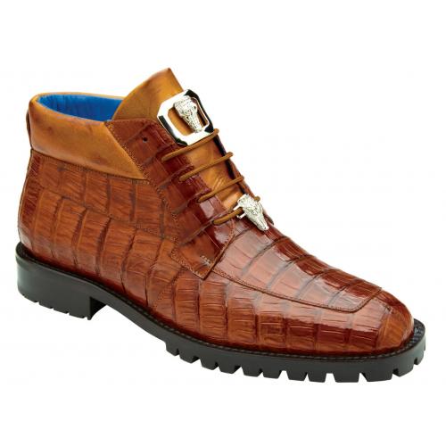 Belvedere Gallardo Genuine Crocodile Leather Ankle Boots with Antique Sport Tractor Sole