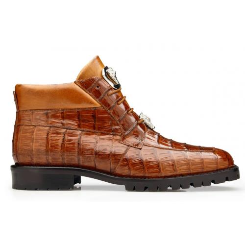 Belvedere Gallardo Genuine Crocodile Leather Ankle Boots with Antique Sport Tractor Sole - Image 2