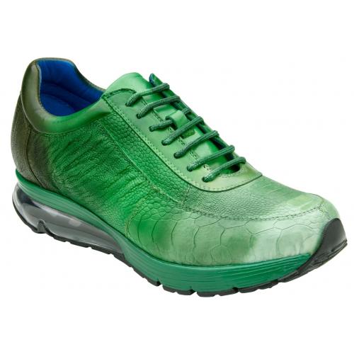 Green Belvedere George Ostrich Leg Sneakers for Men - Image 2