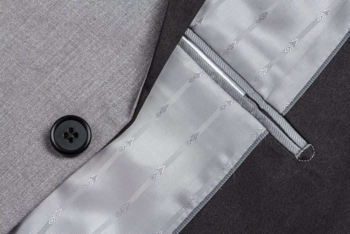 Gray 2 Piece Tuxedo Shawl Lapel Slim Fit - Image 5