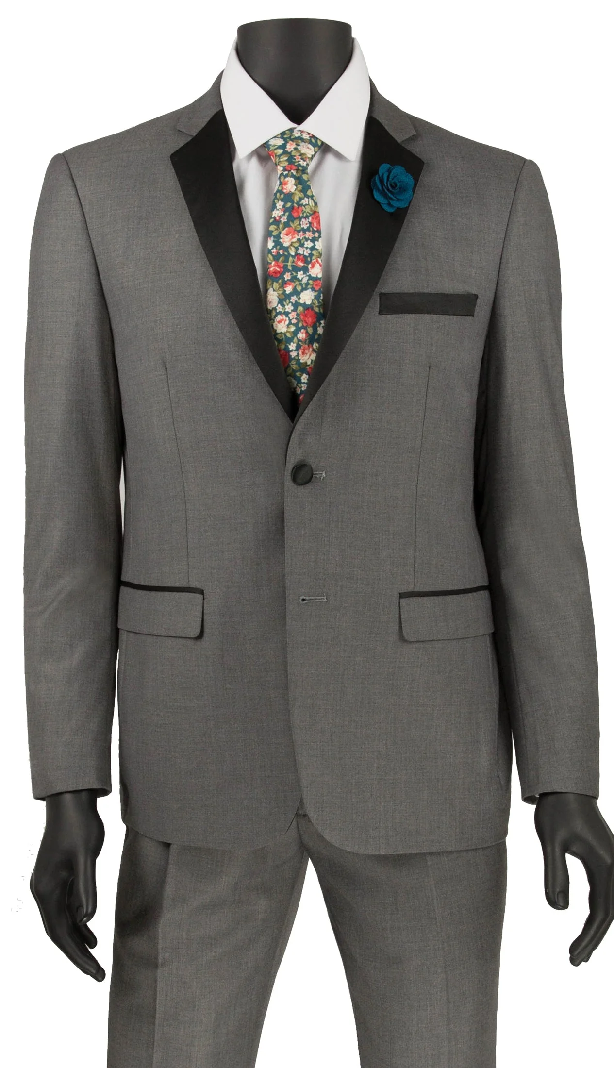 Gray Ultra Slim Fit Tuxedo 2 Buttons 2 Piece - Image 2
