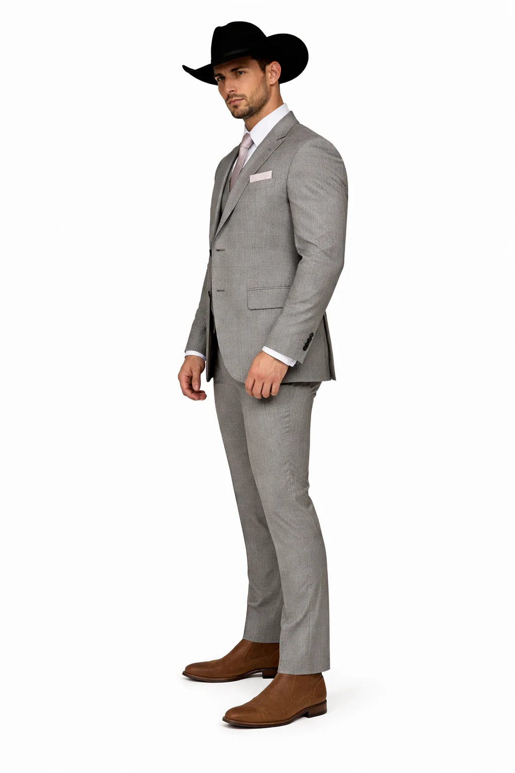 Grey and Pink Suits Including Shirt and Tie - Image 3